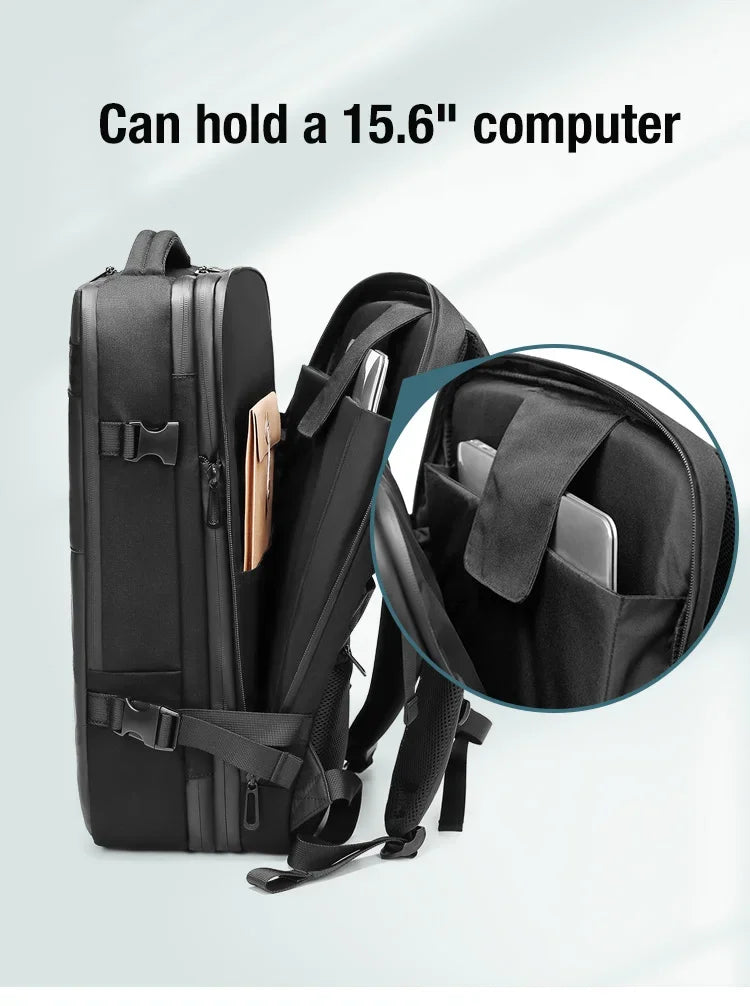 Travel Men Expanded Laptop Backpack vacuum compression hiking Backpack USB charging Business Large Capacity Backpack For Pumps