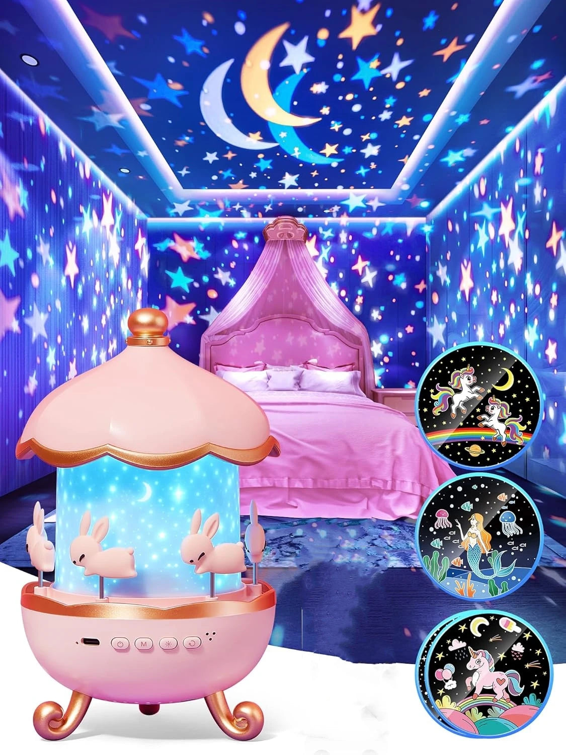 Star Projector for Kids 12 Films Star Lights for Ceiling Projector Baby Night Lamp with  Exquisite Gifts