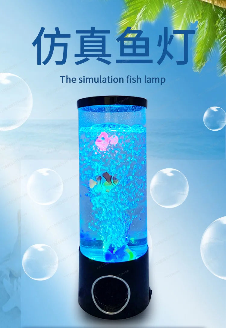 LED Colorful Fish Jellyfish Lamp Simulation Aquarium Home Decor Christmas Night Light
