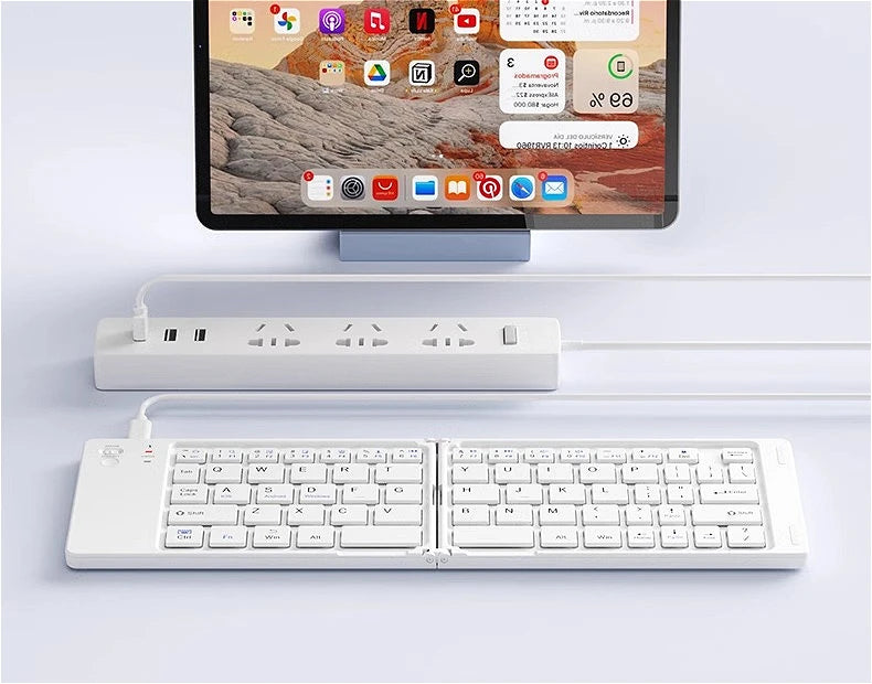 MINGCVIL Mini Foldable Wireless Keyboard Slim Portable Bluetooth Keyboard Rechargeable Folding Keyboard for IOS Windows Android