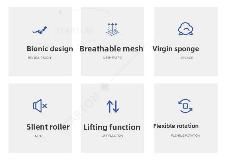 Mesh Computer  Office Bow Staff Chair Sitting Not Tired Lifting Swivel