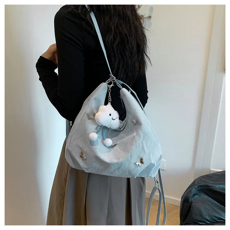 Large Capacity Bag Female Niche Design Commuter Multi-functional Fresh Butterfly Double Single Shoulder Crossbody Backpack