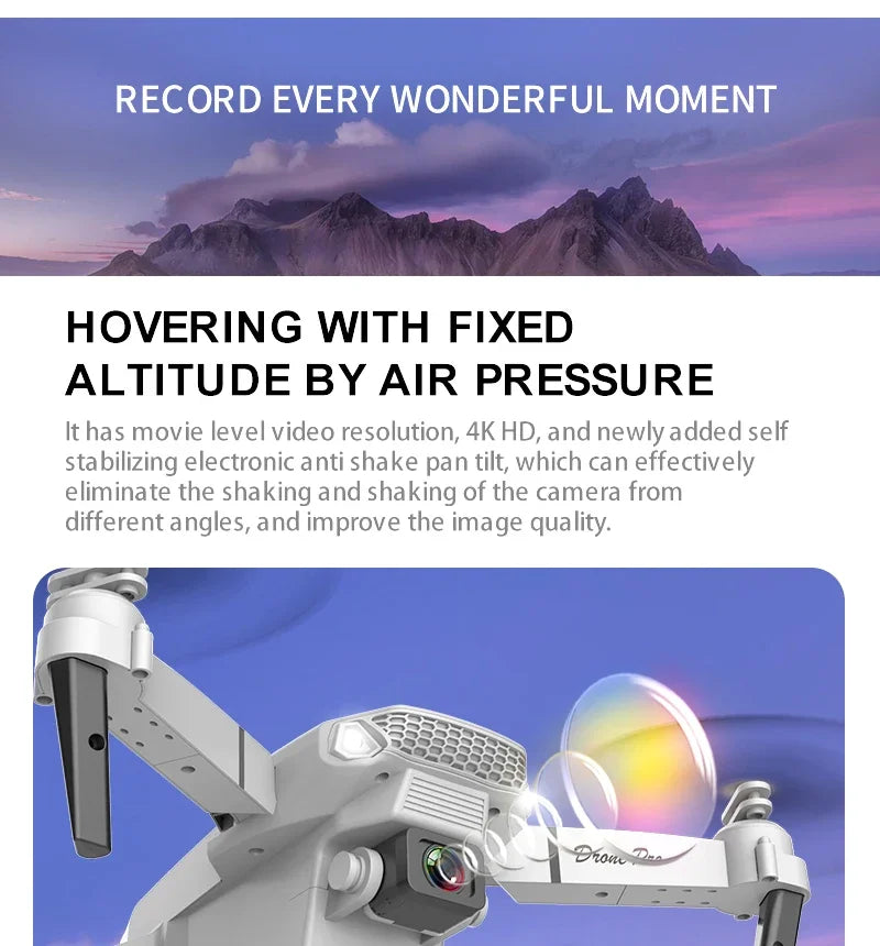 E88 Pro WiFi FPV Drone 4K HD Camera Height Hold Foldable Quadcopter Ideal Gift for Beginners