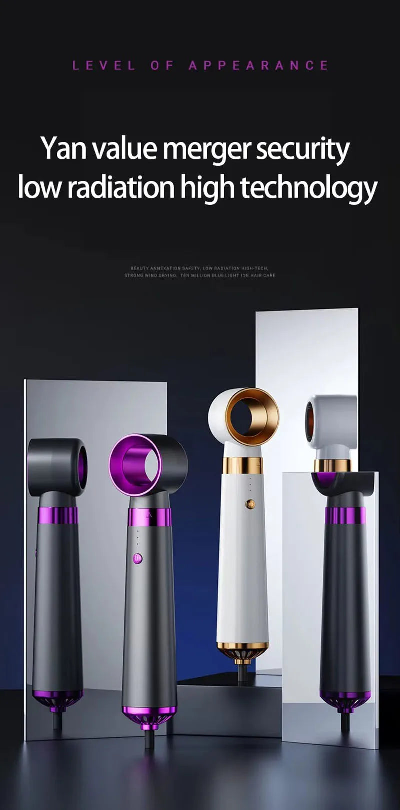 New Design 5-in-1 Electric Hair Dryer with Automatic Straight & Curling Iron Hot Air Comb & Diffuser for Outdoor Use AC Motor