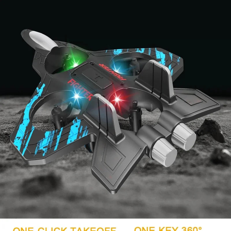 2.4G remote control fighter electric foam glider stunt tumbling UAV hovering helicopter with LED colorful lights aircraft model