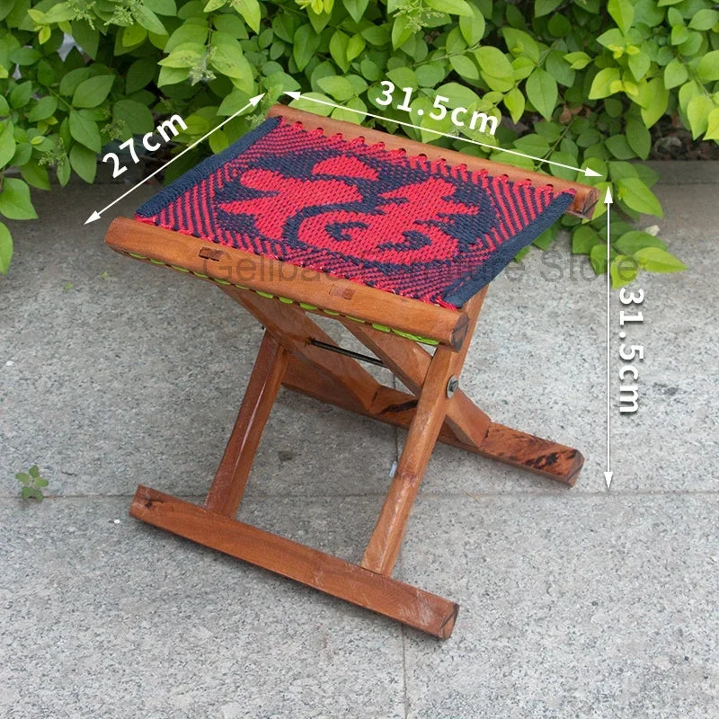 Folding Wood Step Stool Small Shoe Outdoor Space Saving Foot Stool Modern Camping Fishing Ergonomic Tabouret Patio Furniture