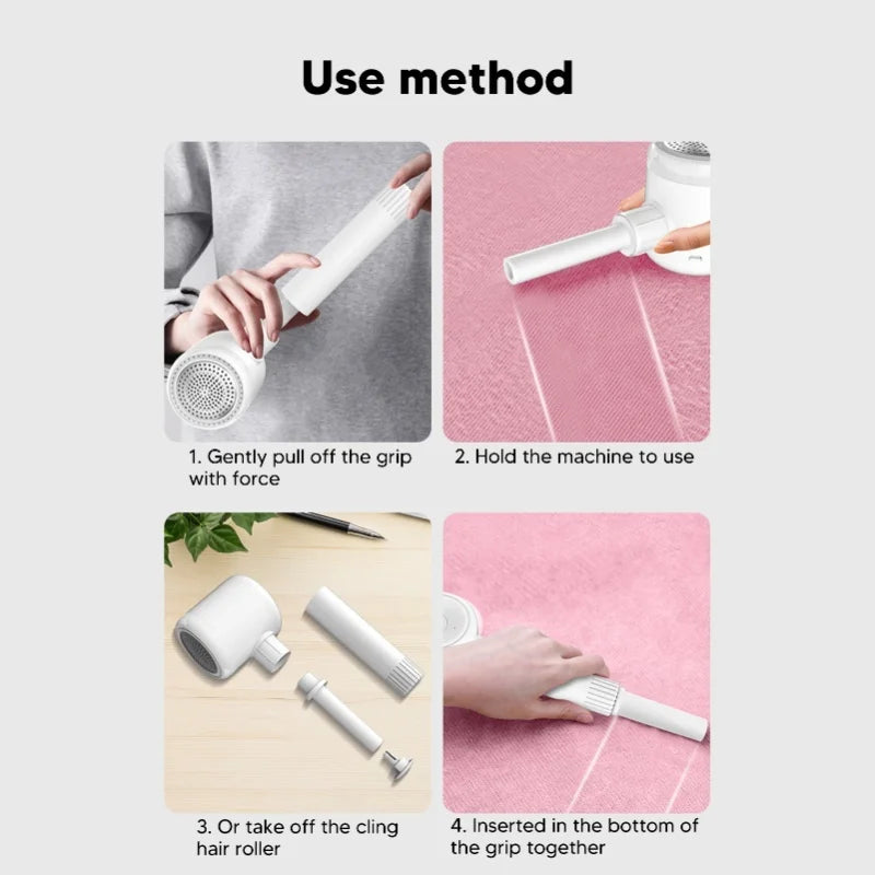 Electric Lint Remover USB Charging Portable 2 In 1 Fabric Fuzz Remover Lint Trimmer For Household White