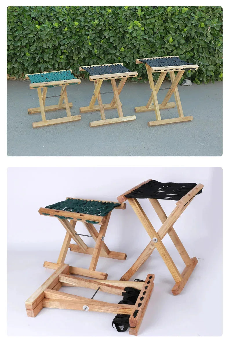 Folding Wood Step Stool Small Shoe Outdoor Space Saving Foot Stool Modern Camping Fishing Ergonomic Tabouret Patio Furniture