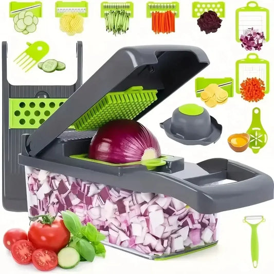 14 in 1 Multifunctional Vegetable Chopper Grate Food Handle Food Chopper Vegetable Slicer Dicer Cut Kitchen Items cocina