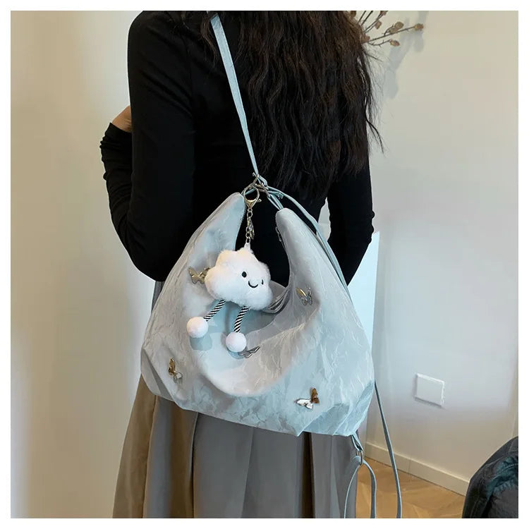 Large Capacity Bag Female Niche Design Commuter Multi-functional Fresh Butterfly Double Single Shoulder Crossbody Backpack