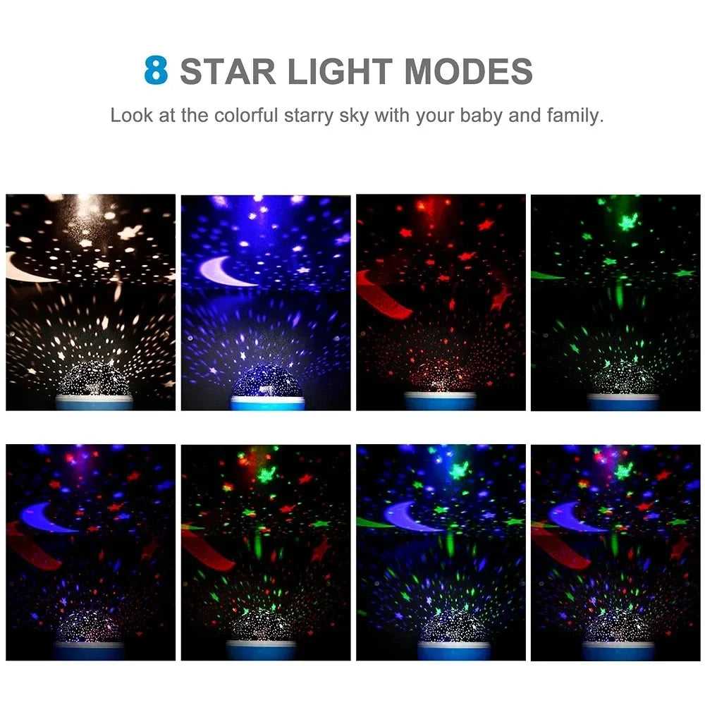 Starry Sky Projector Night Light LED Lamp Decor Rotating Starry Nursery Moon Galaxy Projector table lamp for Kids Bedroom Decor