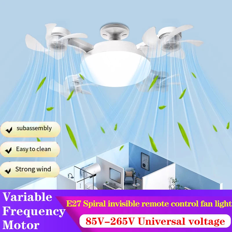 Drone E27 Ceiling Lamp With Remote Control Electric Fan Light Home Decor Bedroom Children's Study Dining Living Room Fan Lights