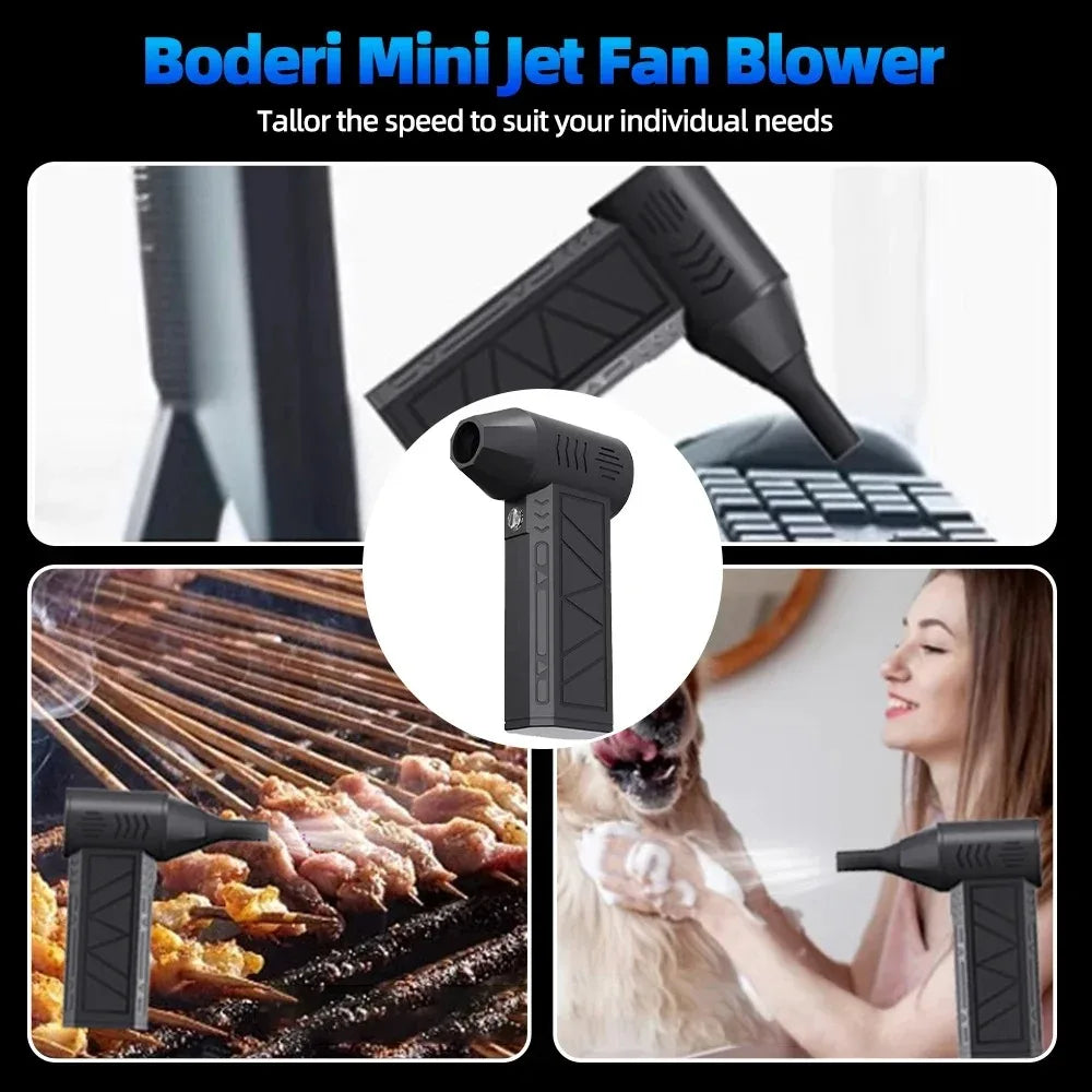 Brushless Mini Air Blower Electric Air Duster 3 Gear Turbo Violent Blower Rechargeable with Light Car Cleaning