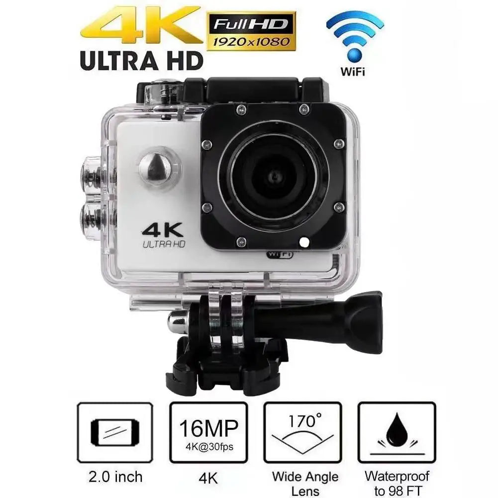 4K Ultra HD Action Camera Pro 60FPS EIS Anti-Shake WiFi Remote Control Sport Cam for Bicycle Motorcycle Helmet Dashcam