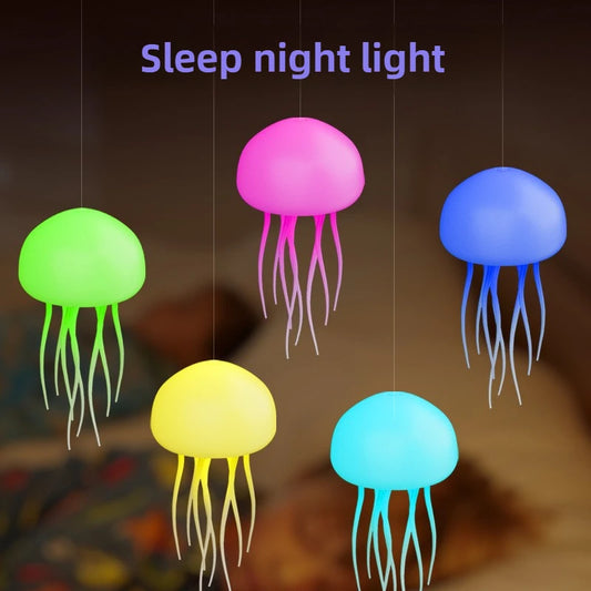 Voice Control Jellyfish Lamp with Full Color Gradient Light USB Mood Night Light for Room Decor Long-lasting Atmosphere Lighting