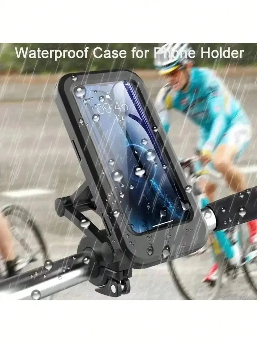 Adjustable Bike Phone Mount 360 Rotatable Retractable Arm Motorcycle Phone Holder Waterproof Shockproof with Touchscreen