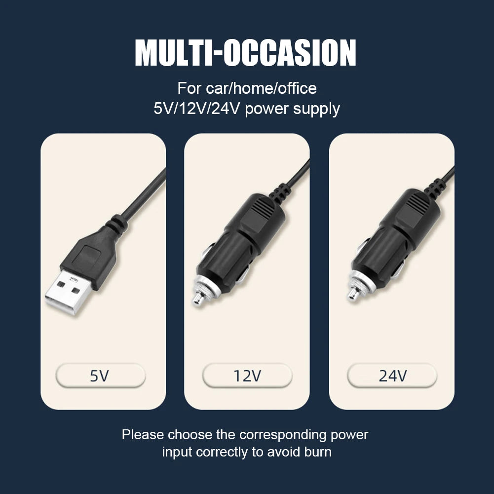 Dual-Head Car Fan 5V Cooling Car Fan 12V Cigarette Lighter 360° Rotatable Mini Ventilador Low Noise Universal Fan