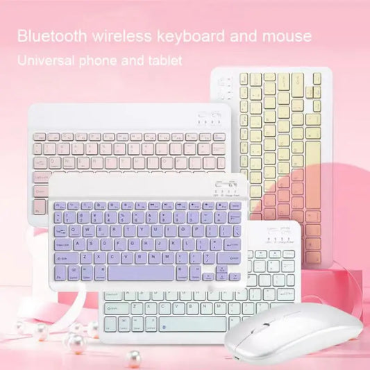 10 inch Bluetooth Keyboard Mouse Set Rechargeable Wireless Keyboard Mouse Combos Ultra-Thin Mini Keyboard And Mouse