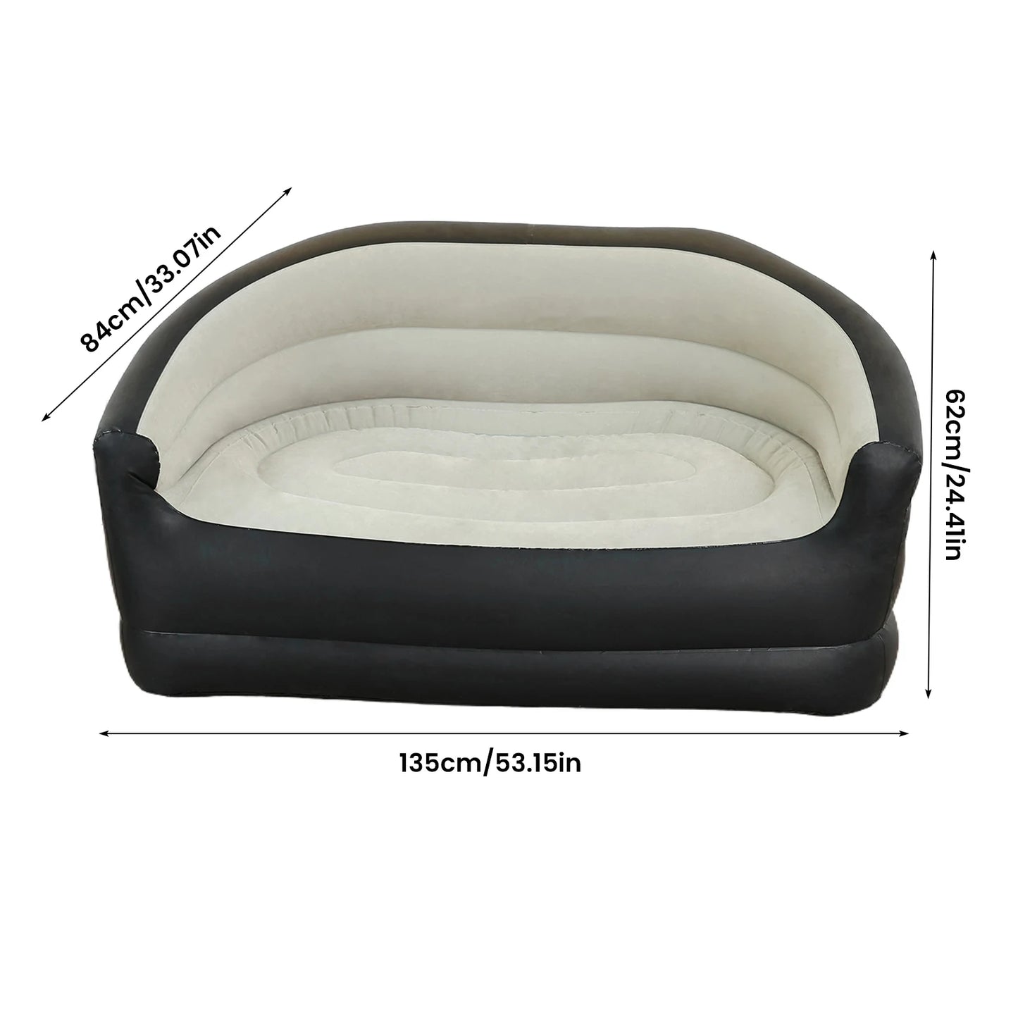 Twin Size Outdoor Inflatable Sofa with Air Pump Blow Up Couch Inflatable Lounging Sofa for Indoor Outdoor Home Living Room