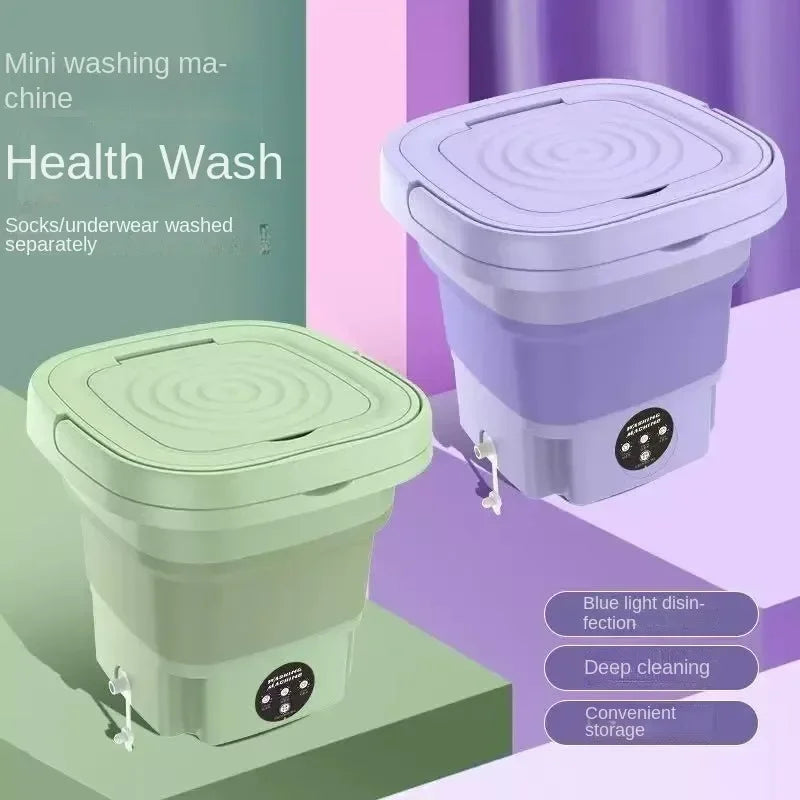Portable Small Foldable Washing Machine with Spin Dryer For Socks Underwear Panties Washer Household Mini Washing Machine