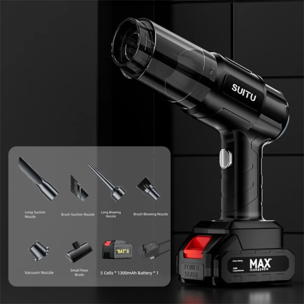 9000Pa Suction Car Vacuum Cleaner High Power 1500mAh Cordless Auto Vacuum Super Suction Multifunctional Wireless Dust Blower
