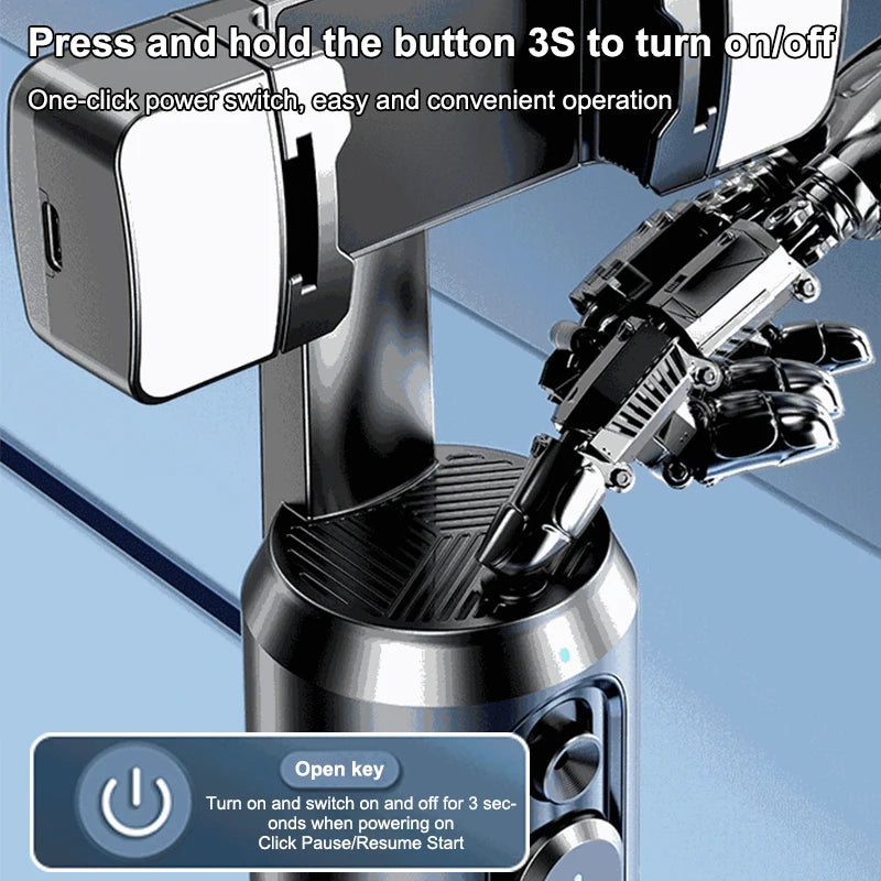 360° Rotation Gimbal Stabilizer AI Auto Face Tracking Phone Holder Desktop Tracking Gimbal With Remote For Live Vloging Video