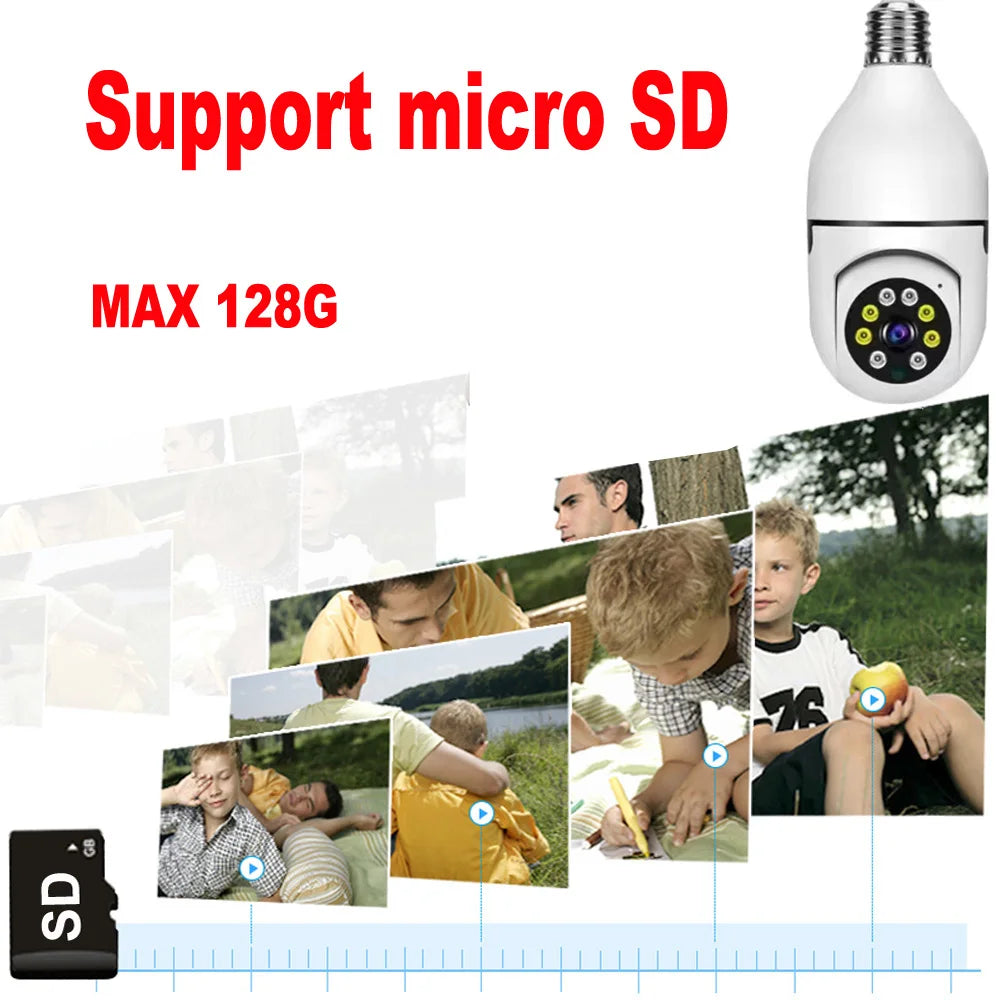 Intelligenc A6 Bulb Camera High-Definition Night Vision Security Monitoring 360 Degree Panoramic Indoor Wireless Wifi Camera E27