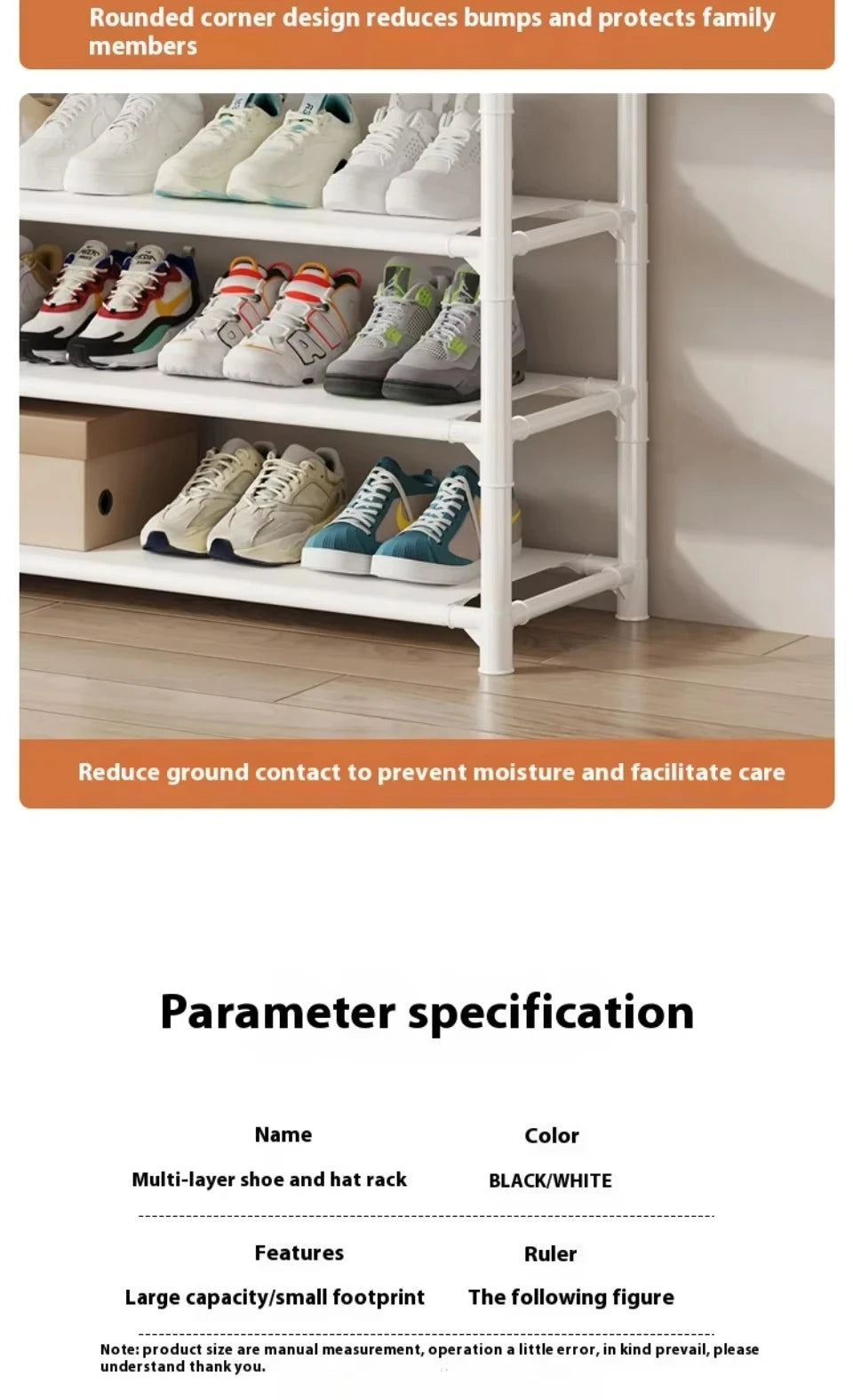 Hat hanger shoe multi-sided shoe rack simple floor shoe and hat load-bearing living room storage rack