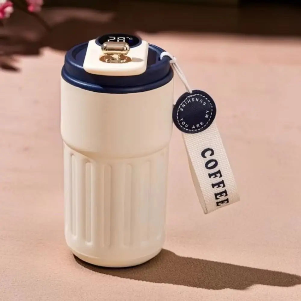 Gift 450ML Thermal Water Bottle Portable Large Capacity Coffee Thermos Cup Digital Intelligent Drinking Bottle Kitchen Supplies
