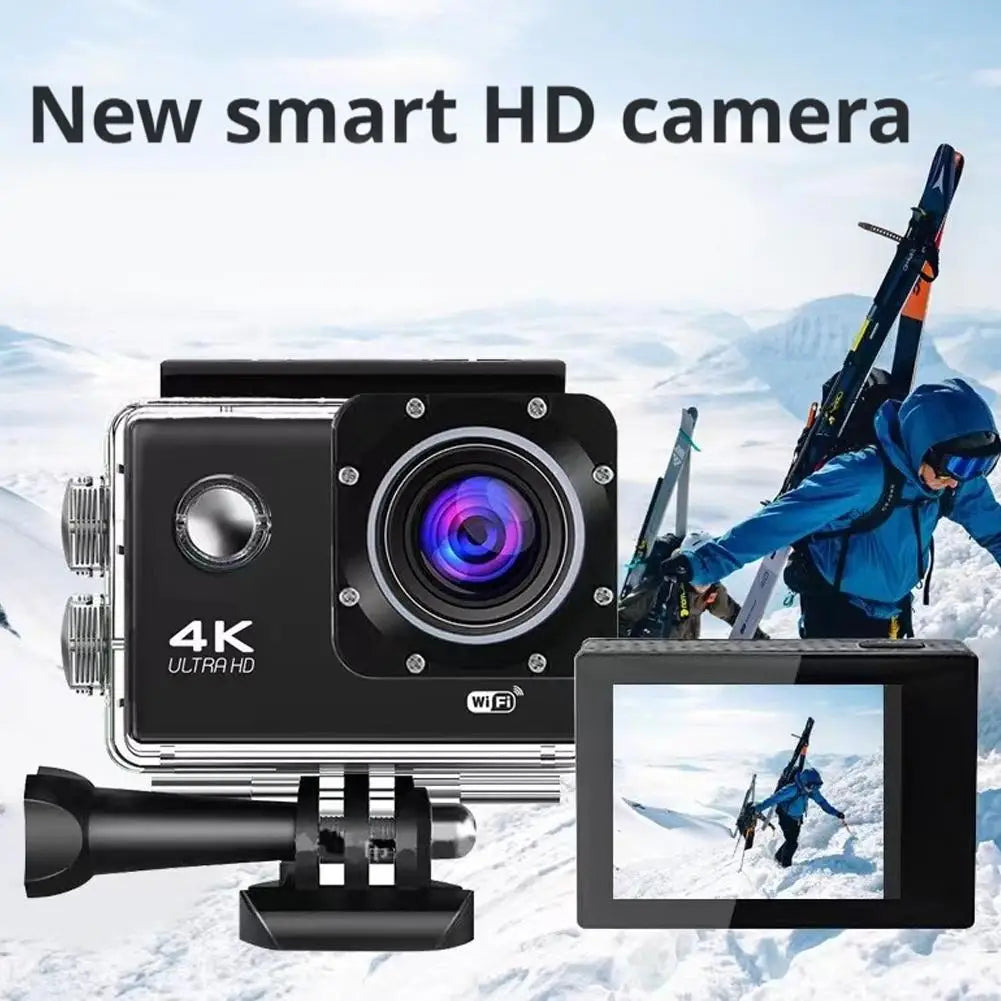 4K Ultra HD Action Camera Pro 60FPS EIS Anti-Shake WiFi Remote Control Sport Cam for Bicycle Motorcycle Helmet Dashcam