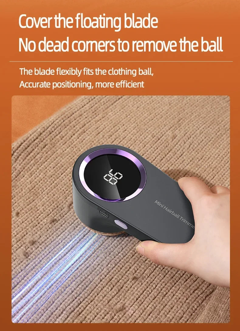 Portable Electric Fabric Shaver USB Rechargeable Lint Remover with LED Clothes Fuzz Pellet Hair Cleaner for Sweater Coat Care