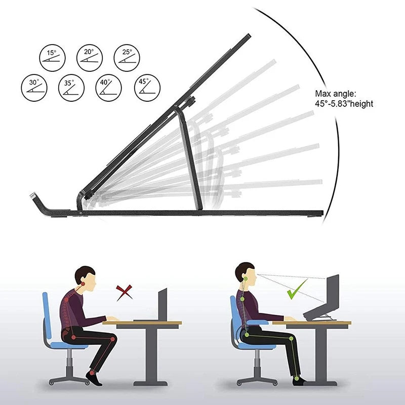 8 Gear Foldable Laptop Stand Holder Portable Notebook Support Base Adjustable Riser Cooling Bracket Laptop Cooler Accessories