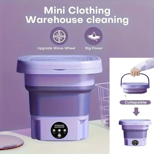 Portable Small Foldable Washing Machine with Spin Dryer For Socks Underwear Panties Washer Household Mini Washing Machine
