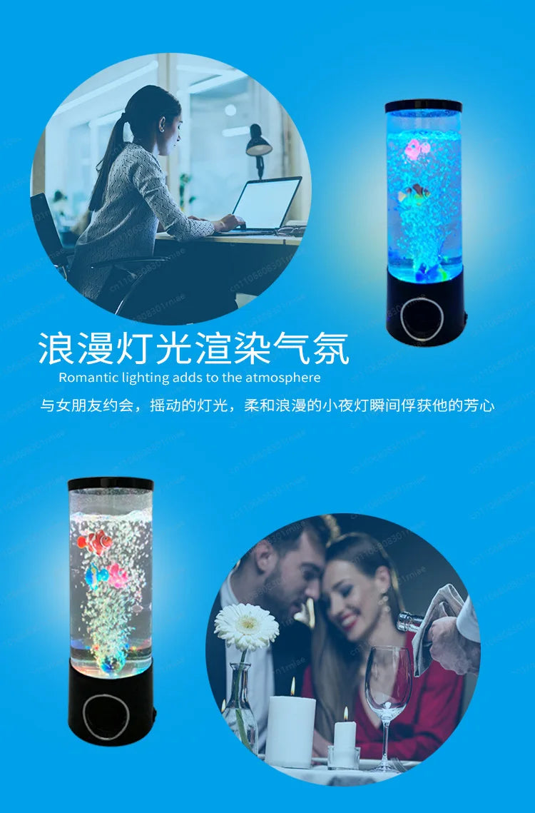 LED Colorful Fish Jellyfish Lamp Simulation Aquarium Home Decor Christmas Night Light