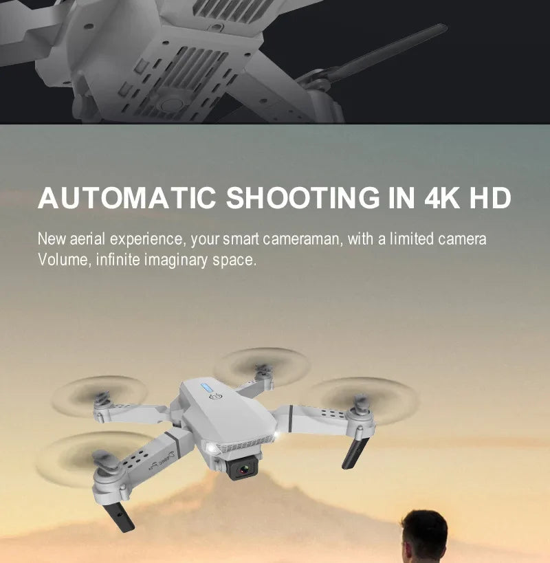 E88 Pro WiFi FPV Drone 4K HD Camera Height Hold Foldable Quadcopter Ideal Gift for Beginners