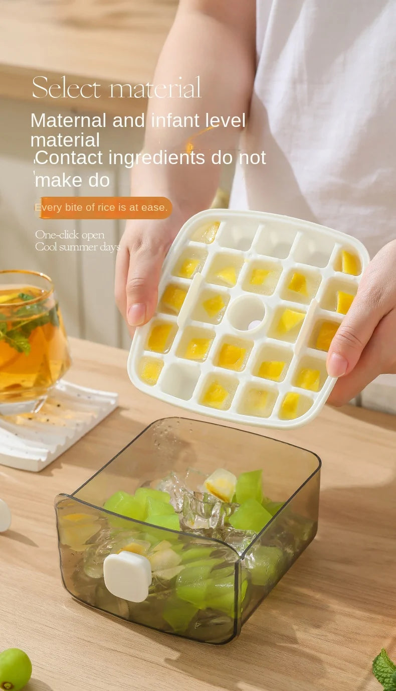 1PC ice making box press type ice mold easy to demold large capacity ice bucket camping home multifunctional ice maker