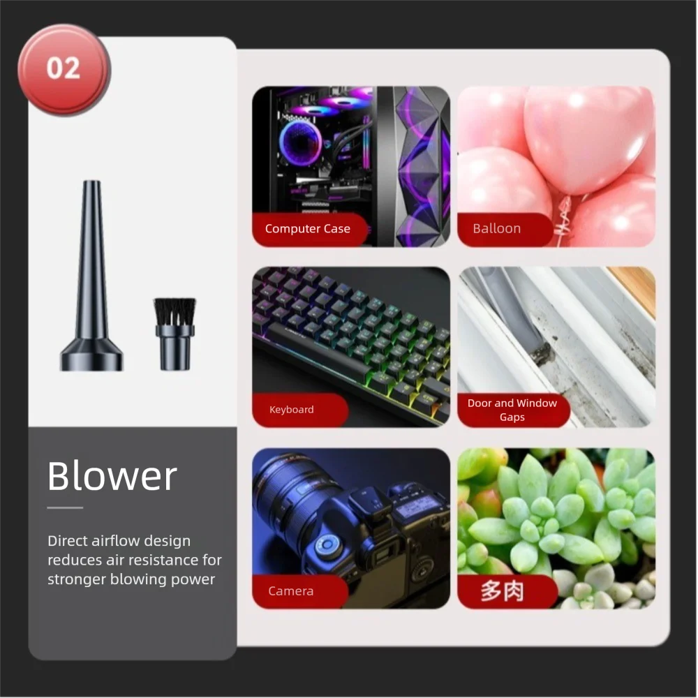 9000Pa Suction Car Vacuum Cleaner High Power 1500mAh Cordless Auto Vacuum Super Suction Multifunctional Wireless Dust Blower