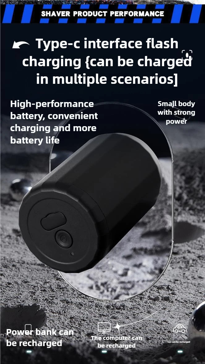 Shaver Electric Small Charging Model Car Mini Small Steel Cannon Men's High-power Portable Shaver Dry Wet Double Shaving USB