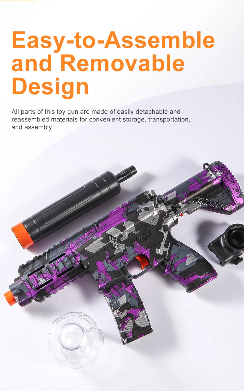 M416 Electric Ball Blaster Toy Gun - High-Speed, Metallic Finish, Rechargeable - Halloween Thanksgiving Gift