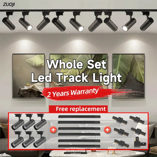 LED Track Light Set 30W Track Lamp 180-265V COB Spotlights Rail Lighting Fixture for Home Lighting Living Room Track Lighting