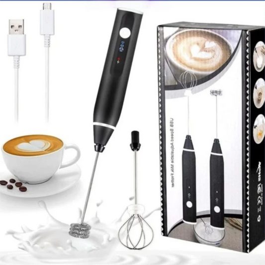 Handheld Electric Blender 3 Adjustable Speeds 2 Mixing Heads Electric Milk Frother Mini Portable Coffee Foamer Cream Whipping