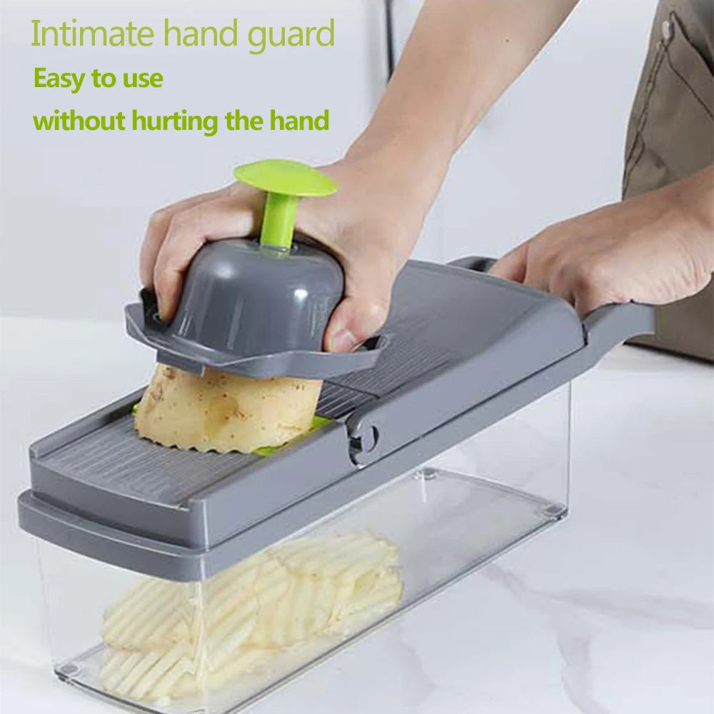 14 in 1 Multifunctional Vegetable Chopper Onion Chopper Handle Food Grate Food Chopper Kitchen Vegetable Slicer Dicer Cut