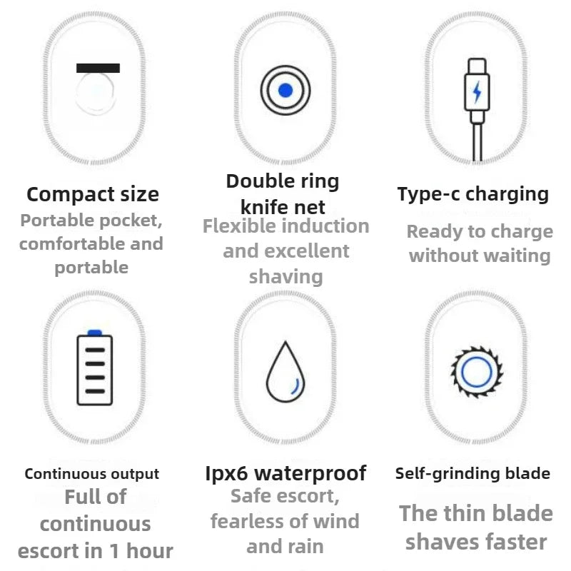 Shaver Electric Small Charging Model Car Mini Small Steel Cannon Men's High-power Portable Shaver Dry Wet Double Shaving USB