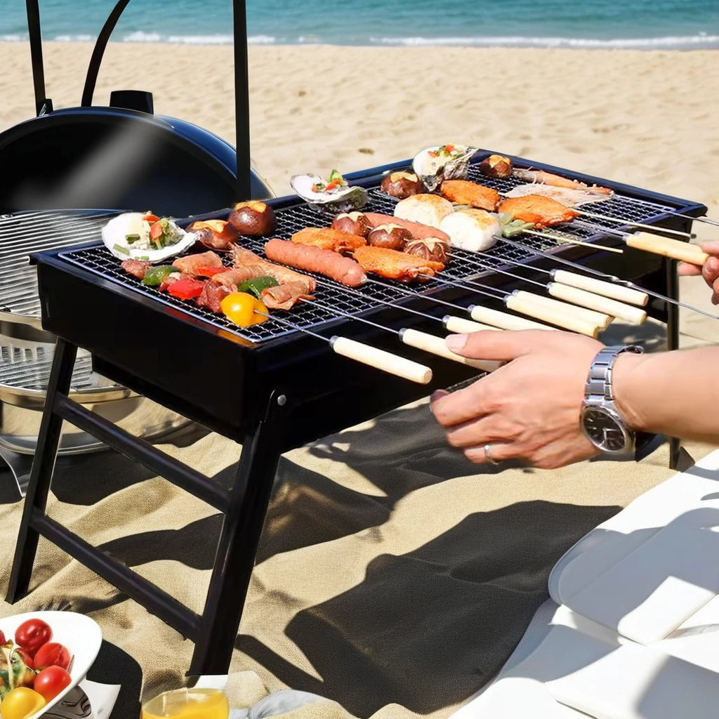 Outdoor Portable Carbon Barbecue Stove for Picnic Garden Party Cooking Terrace Camping Travel Folding Mini BBQ Grill