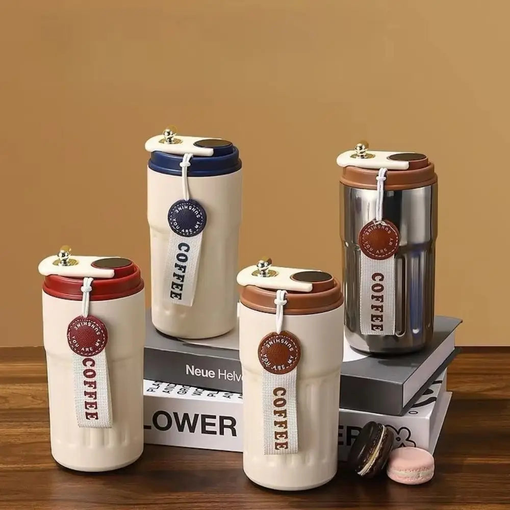 Gift 450ML Thermal Water Bottle Portable Large Capacity Coffee Thermos Cup Digital Intelligent Drinking Bottle Kitchen Supplies