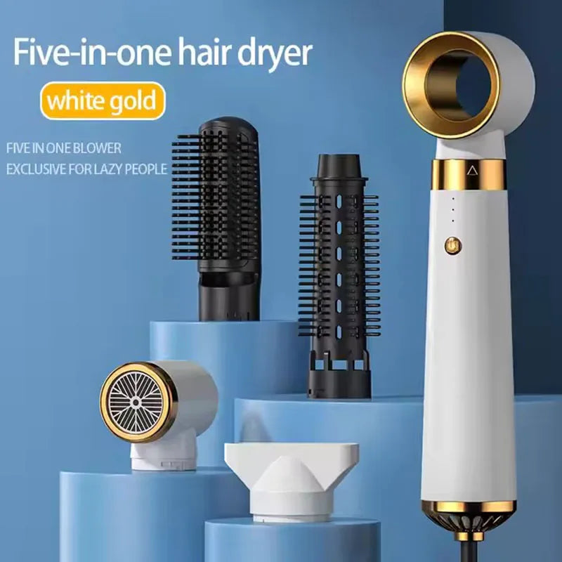 New Design 5-in-1 Electric Hair Dryer with Automatic Straight & Curling Iron Hot Air Comb & Diffuser for Outdoor Use AC Motor