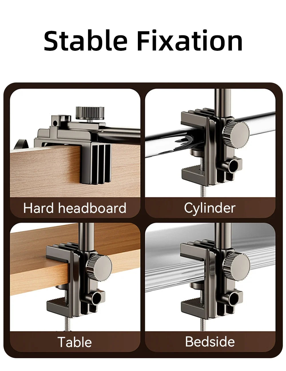 For iPad Air 11 M2 2024 Stands Tablet Holder Desk Stand with 360° Adjustable Foldable Metal Arm Bracket for Phone Tablets