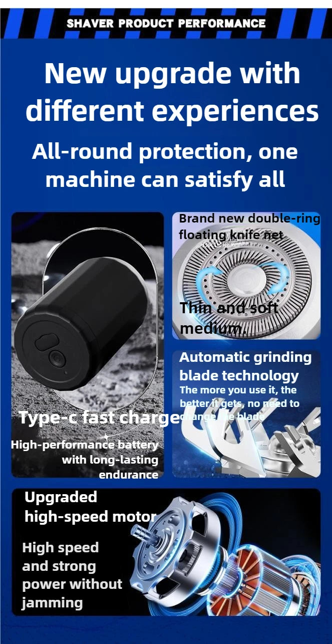 Shaver Electric Small Charging Model Car Mini Small Steel Cannon Men's High-power Portable Shaver Dry Wet Double Shaving USB