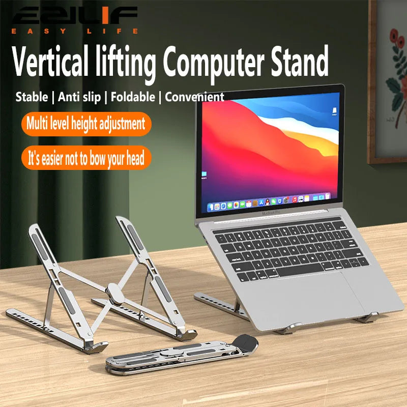 NEW Aluminum alloy laptop stand, folding and lifting vertical base, height increasing computer cooling, tablet stand