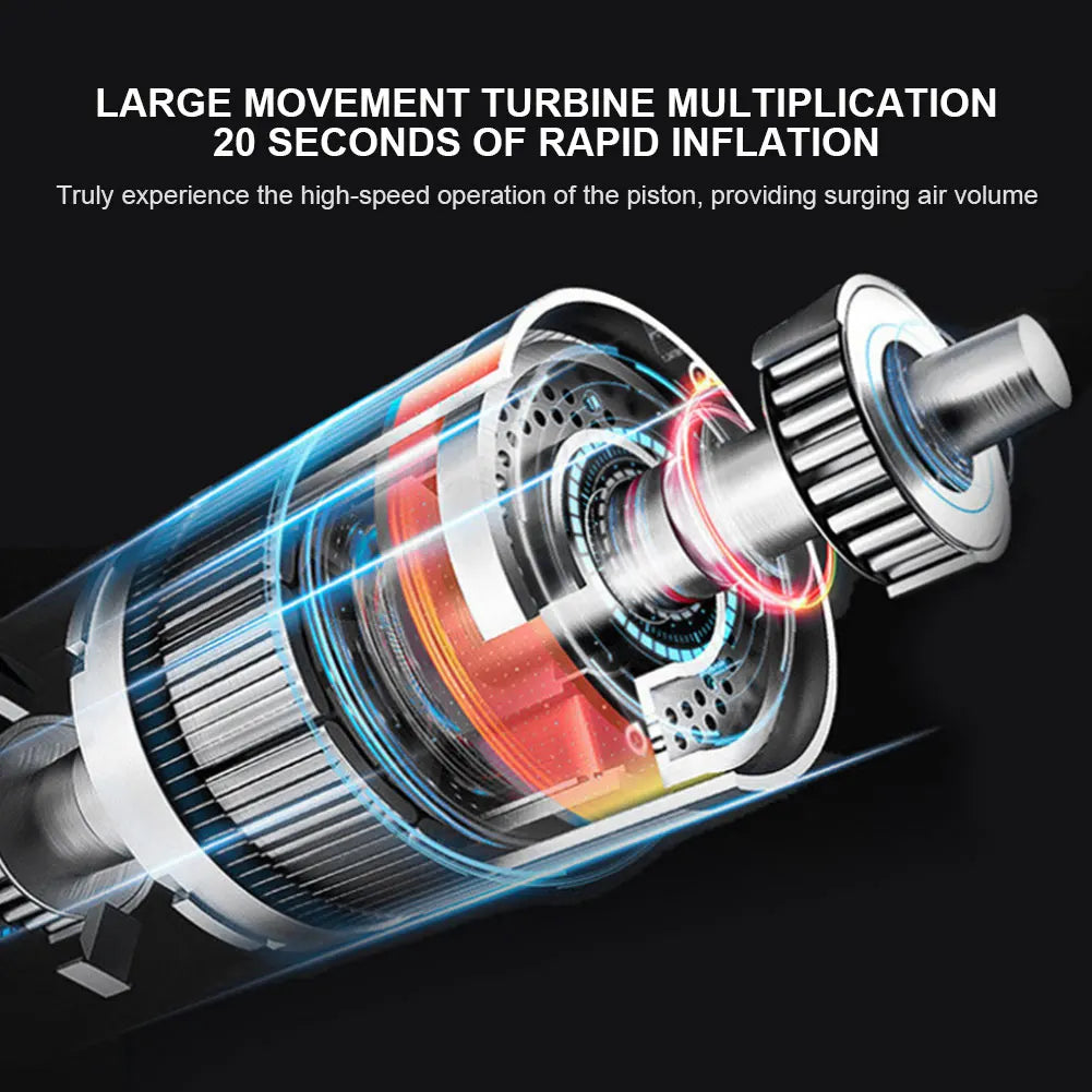 120W Handheld Air Compressor Wireless/Wired Without any battery Inflatable Pump Portable Air Pump Tire Inflator Digital for Car